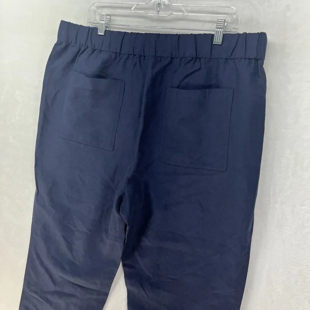 Banana Republic‎ Pull On Linen Blend Crop Pants Women’s Sz XL Navy NEW